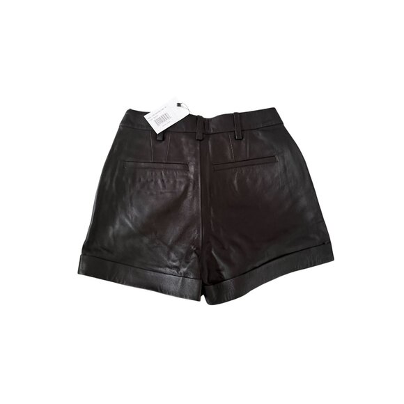 ANINE BING Lia Leather Zip Black Shorts Size US 6 NEW NWT - Picture 3 of 10